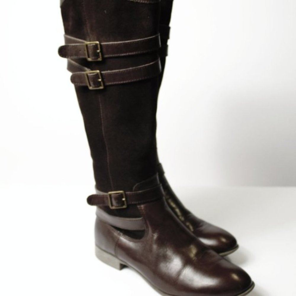 Brown Hush Puppies Women’s Low Heel Tall Boots – Pre-Owned Excellent Condition